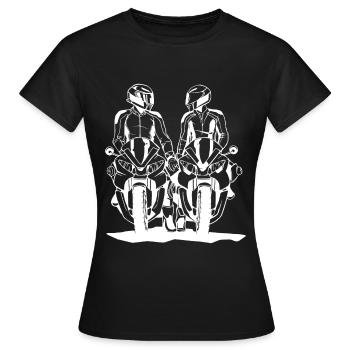 Motorbike bike motor scooter fire chair machine racing - Women's T-Shirt - black - Front - AI Model Female 172 dark (172cm)