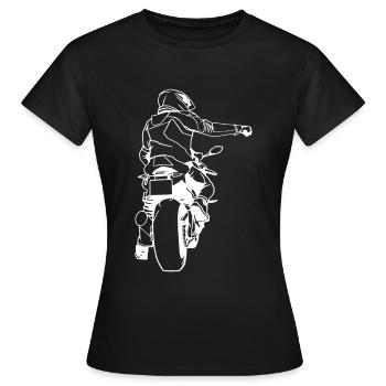 Motorbike bike motor scooter fire chair machine racing - Women's T-Shirt - black - Front - AI Model Female 172 dark (172cm)