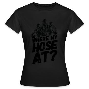 Service d'incendie disant tuyau drôle - T-shirt Femme - noir - Devant - AI Model Female 172 dark (172cm)