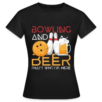 Bowling bowling bière skittles team club - T-shirt Femme - noir - Devant - AI Model Female 172 dark (172cm)