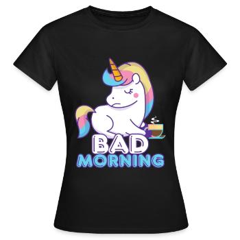 Morning Grouch Unicorn - Women's T-Shirt - black - Front - AI Model Female 172 dark (172cm)