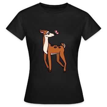 REHKITZ - Frauen T-Shirt - Schwarz - Vorne - AI Model Female 172 dark (172cm)