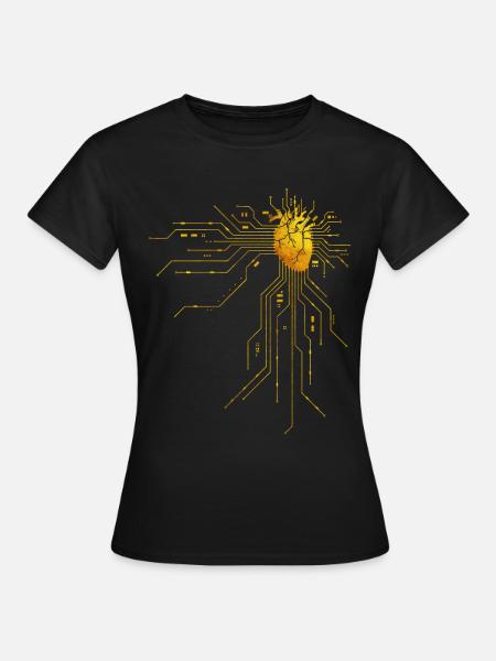 Herz CPU Prozessor - Frauen T-Shirt - Schwarz