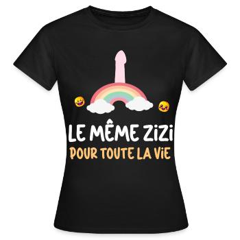 Humour Femme Mariée le meme Zizi - T-shirt Femme - noir - Devant - AI Model Female 172 dark (172cm)
