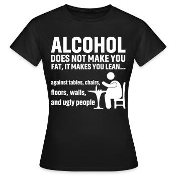 L’alcool ne fait pas grossir - T-shirt Femme - noir - Devant - AI Model Female 172 dark (172cm)