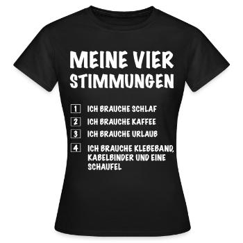 Meine vier Stimmungen - Frauen T-Shirt - Schwarz - Vorne - AI Model Female 172 dark (172cm)
