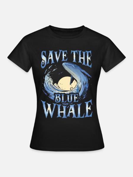 Rettet den Blauwal - Frauen T-Shirt - Schwarz