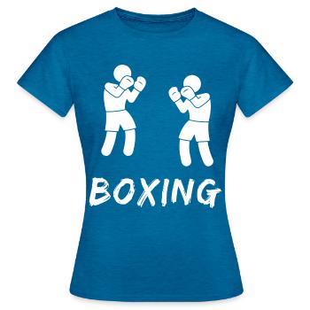 Boxen - Frauen T-Shirt - Antikblaues Saphir meliert - Vorne - AI Model Female 172 dark (172cm)