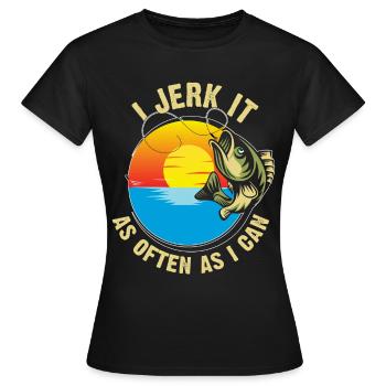 Je le branle aussi souvent que je peux - T-shirt Femme - noir - Devant - AI Model Female 172 dark (172cm)