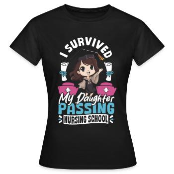 Gesundheitswesen Tochter Krankenpflegeschule - Frauen T-Shirt - Schwarz - Vorne - AI Model Female 172 dark (172cm)