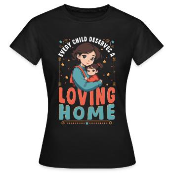 Temporary placement in the Neue foster family - Women's T-Shirt - black - Front - AI Model Female 172 dark (172cm)