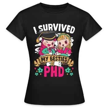 Doktorat PhD akademisch Doktor Doktortitel - Frauen T-Shirt - Schwarz - Vorne - AI Model Female 172 dark (172cm)