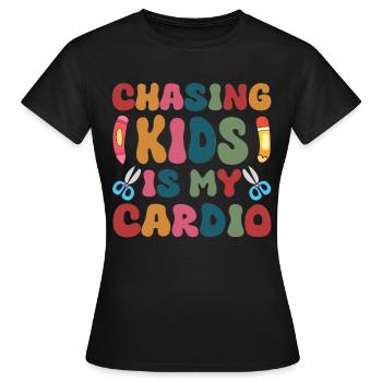 Maternelle Enseignant Garde d’enfants Chasse Enfants est - T-shirt Femme - noir - Devant - AI Model Female 172 dark (172cm)