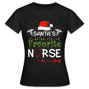 Infirmière préférée de Noël - T-shirt Femme - noir - Devant - AI Model Female 172 dark (172cm)