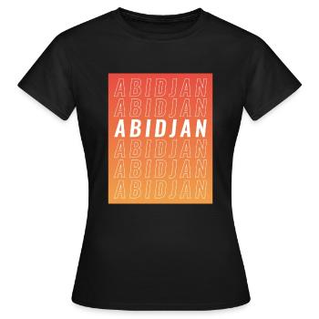 ABIDJAN - Côte d'ivoire - T-shirt Femme - noir - Devant - AI Model Female 172 dark (172cm)