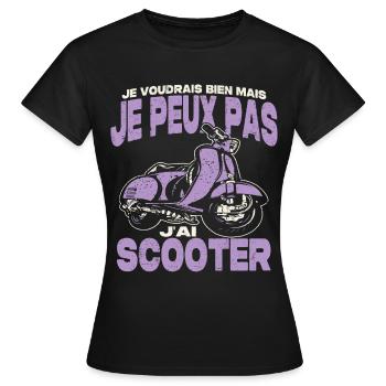 Je peux pas j'ai scooter. - T-shirt Femme - noir - Devant - AI Model Female 172 dark (172cm)