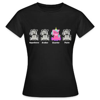 Quarter unicorn - Women's T-Shirt - black - Front - AI Model Female 172 dark (172cm)