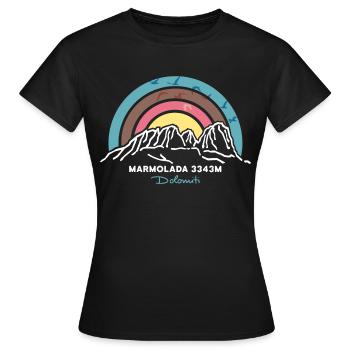Marmolada Marmolata Südtirol Dolomiten Wandern - Frauen T-Shirt - Schwarz - Vorne - AI Model Female 172 dark (172cm)