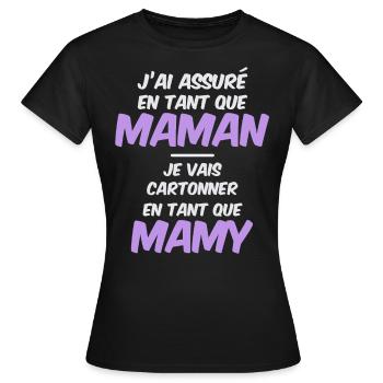 Annonce grossesse originale pour une future mamy - T-shirt Femme - noir - Devant - AI Model Female 172 dark (172cm)