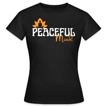 Peaceful Mind Buddha Meditation Yoga Mindfulness - Women's T-Shirt - black - Front - AI Model Female 172 dark (172cm)