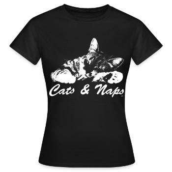Cats & Naps - Women's T-Shirt - black - Front - AI Model Female 172 dark (172cm)