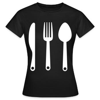 Fork Cutlery - Women's T-Shirt - black - Front - AI Model Female 172 dark (172cm)
