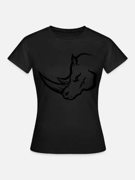 Nashorn Rhino Rhinozeros - Frauen T-Shirt - Schwarz