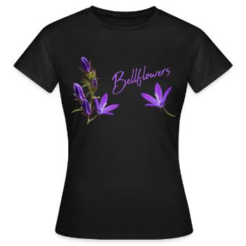 Fleurs violettes Bluebells - T-shirt Femme - noir - Devant - AI Model Female 172 dark (172cm)