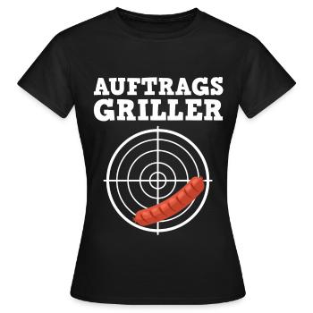Auftragsgriller Grillkönig - Frauen T-Shirt - Schwarz - Vorne - AI Model Female 172 dark (172cm)