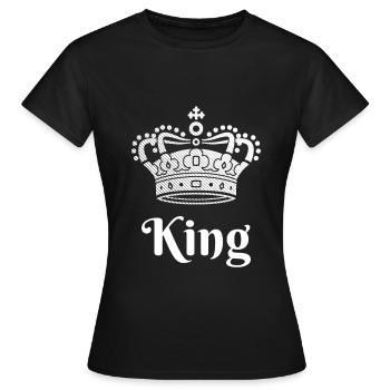 Look partenaire roi reine - T-shirt Femme - noir - Devant - AI Model Female 172 dark (172cm)