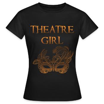 Theatre Girl - Masque de théâtre Musical Fan Design - T-shirt Femme - noir - Devant - AI Model Female 172 dark (172cm)