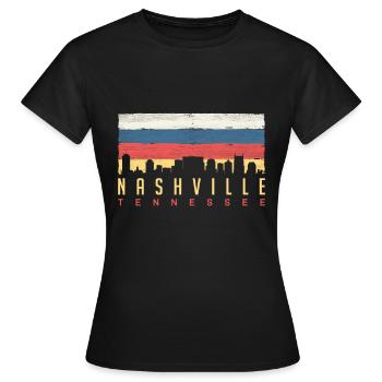 Nashville Country Music VS Tennessee Gift - Vrouwen T-shirt - zwart - Voor - AI Model Female 172 dark (172cm)