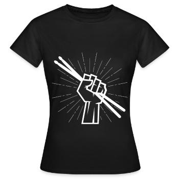 Batterie Drumsticks Drums Drummer Musique Cadeau - T-shirt Femme - noir - Devant - AI Model Female 172 dark (172cm)