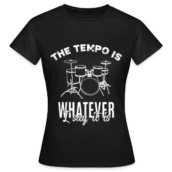 Batterie Tempo - Drummer musicien cadeau - T-shirt Femme - noir - Devant - AI Model Female 172 dark (172cm)