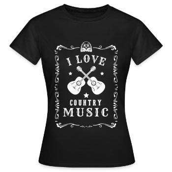 J'aime le pays Music Music Music Countrymusic Gift - T-shirt Femme - noir - Devant - AI Model Female 172 dark (172cm)