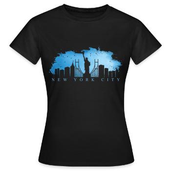 New York City - NYC NY Big Apple USA Geschenk - Frauen T-Shirt - Schwarz - Vorne - AI Model Female 172 dark (172cm)