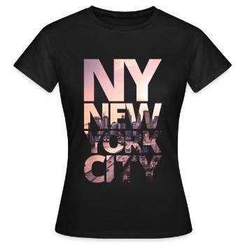 New York City - NY NYC Big Apple Amerika Geschenk - Frauen T-Shirt - Schwarz - Vorne - AI Model Female 172 dark (172cm)