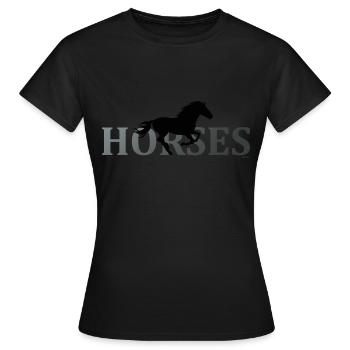 Cheval Cheval Équitation Pony Western Stall - T-shirt Femme - noir - Devant - AI Model Female 172 dark (172cm)