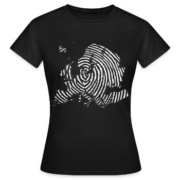 Europa - Frauen T-Shirt - Schwarz - Vorne - AI Model Female 172 dark (172cm)