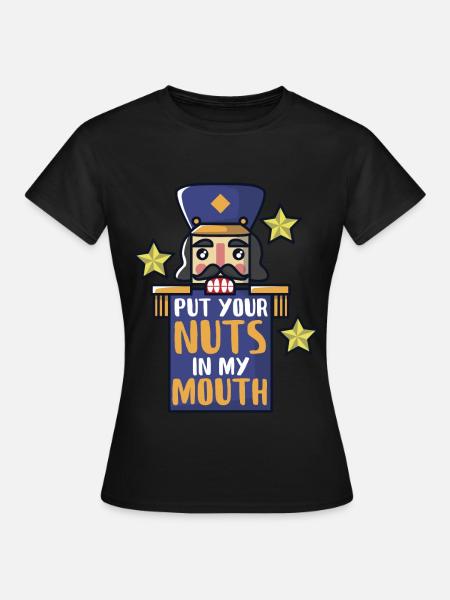 Nussknacker knackt Nüsse - Frauen T-Shirt - Schwarz