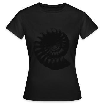Fossil Geschenkidee Ammonit Urzeit Geschenk - Frauen T-Shirt - Schwarz - Vorne - AI Model Female 172 dark (172cm)
