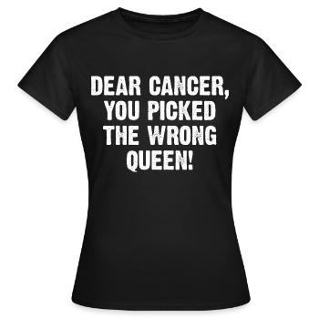 Cher Cancer, vous avez choisi la mauvaise reine ! - T-shirt Femme - noir - Devant - AI Model Female 172 dark (172cm)