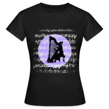 Melodien der Harfe - Frauen T-Shirt - Schwarz - Vorne - AI Model Female 172 dark (172cm)