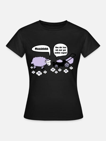 Moutons et tondeuse à gazon - T-shirt Femme - noir