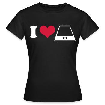 I love Smartphone - Frauen T-Shirt - Schwarz - Vorne - AI Model Female 172 dark (172cm)