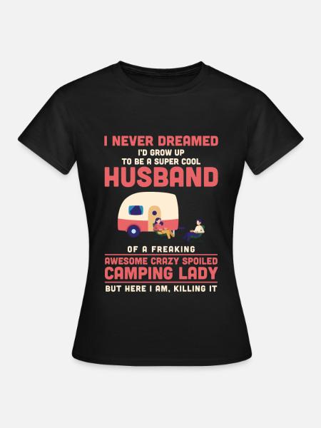 Husband Wife Camping Camper Caravan Gift - Women's T-Shirt - black