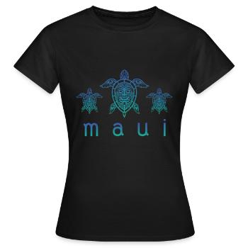 Hawaï Maui tortue Tribal Hula Aloha cadeau - T-shirt Femme - noir - Devant - AI Model Female 172 dark (172cm)