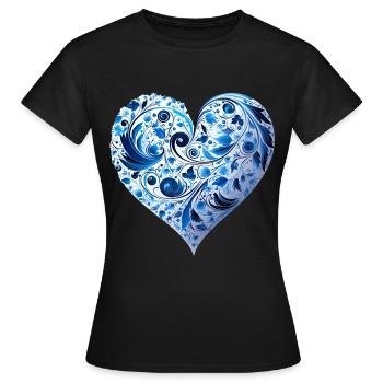 Kunst Herz Liebe Liebesbeweis Gefühle - Frauen T-Shirt - Schwarz - Vorne - AI Model Female 172 dark (172cm)