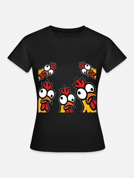 Gekke kippen - Vrouwen T-shirt - zwart