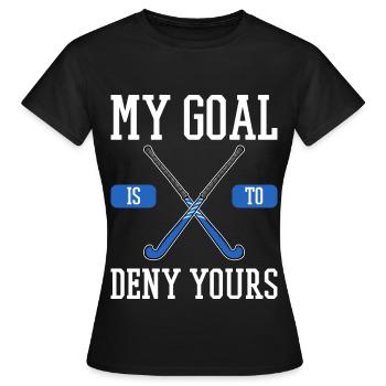Sur le hockey de hockey cadeau de gardien de but - T-shirt Femme - noir - Devant - AI Model Female 172 dark (172cm)